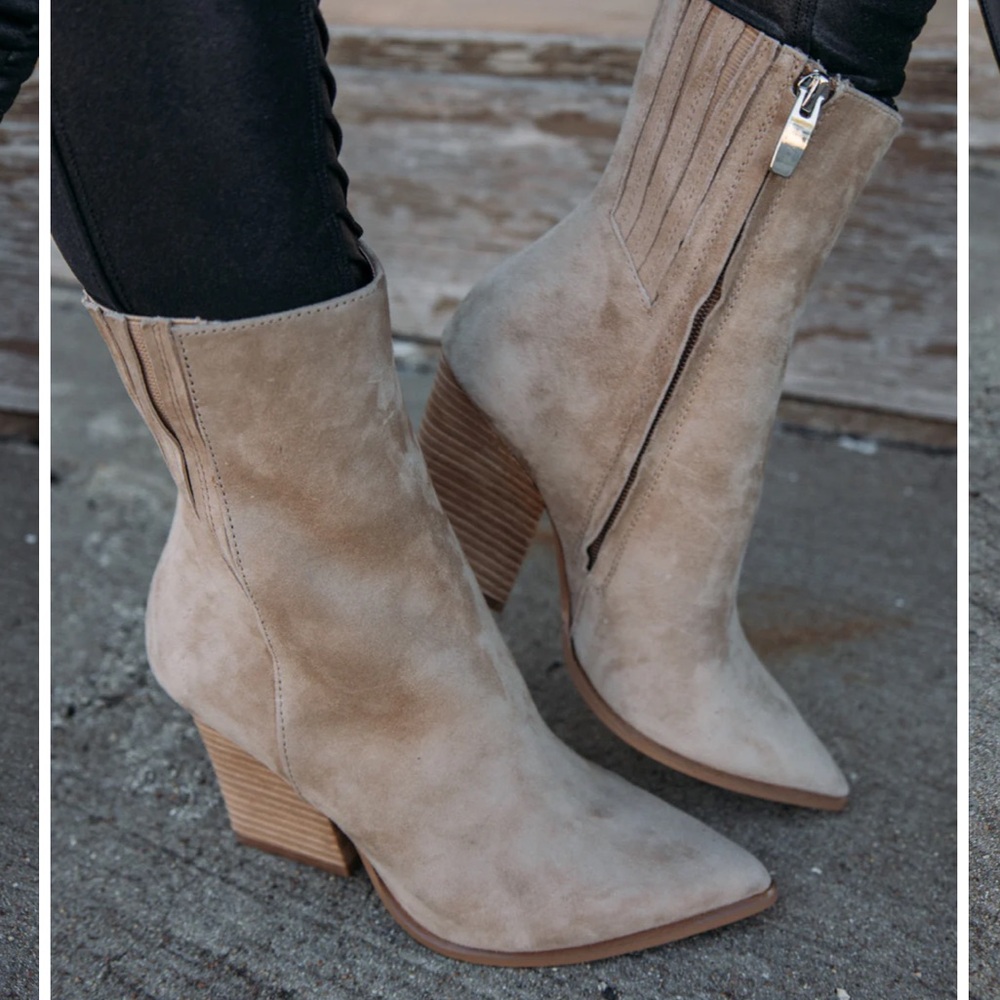 Rickki Suede Point Toe Booties